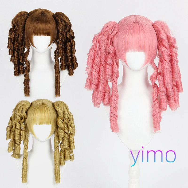 

Элегантный римский вьющийся парик Лолиты с двойным хвостиком и искусственным мехом Римский завиток; вторичная имитация