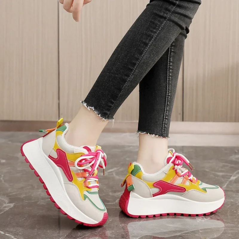 Women\'s Sneakers Original Designer Platform Casual Shoe Height Increasing Sport Shoes for Women Thick Sole Vulcanize Shoes Tenis
