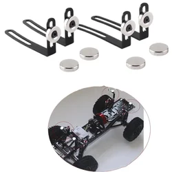 4PCS RC Car Shell Body Mount staffa a L in metallo con magnete per 1:10 RC Crawler Car Axial SCX10 90046 D90