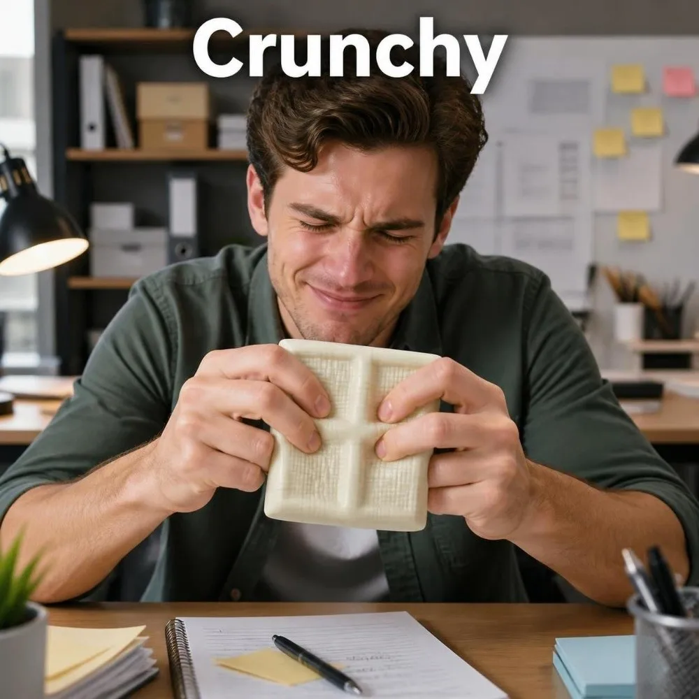 Crunchy Tofu-Shaped Squeeze Sound Effects Building Blocks Realistic Food Pinch Kneading Comfortable White Square Squishy