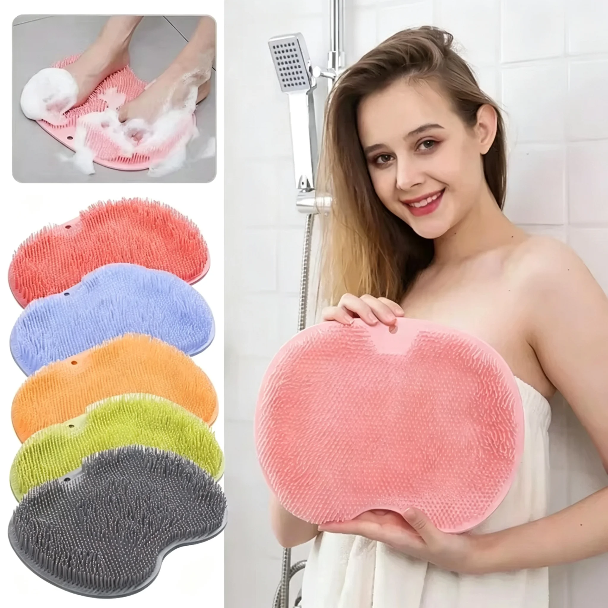Anti-slip Shower Foot Scrub Massager - Anti-slip, Easy To Clean, Enhanced Exfoliation and Relaxation Bathroom Massage Pad