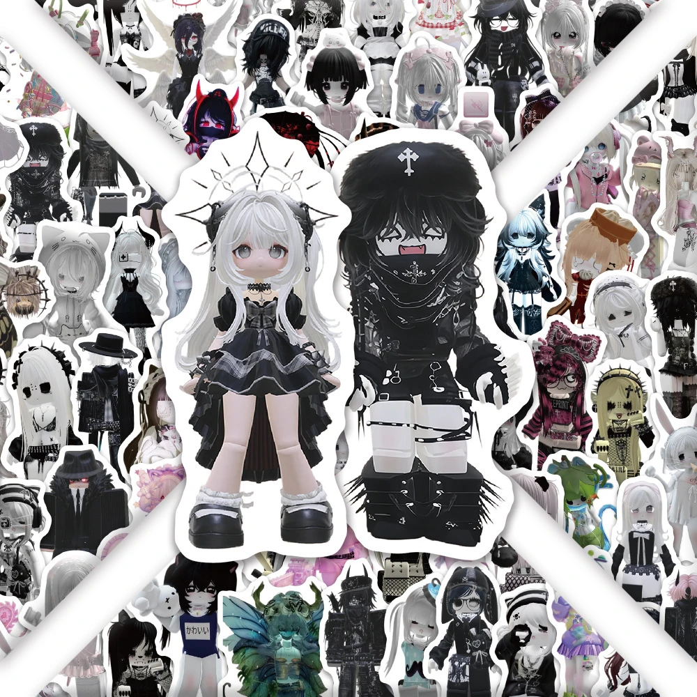 80PCS Building Block Man Girl Outfit Graffiti Stickers Exquisite DIY Guitar Phone Laptop Suitcase Water Cup Skateboard Decals