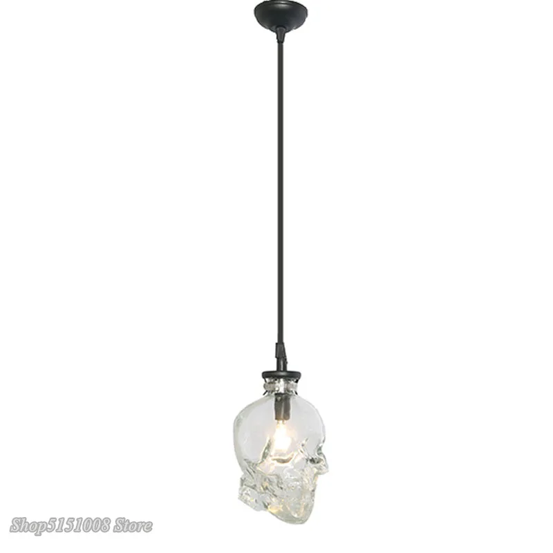 Imagem -06 - Luminária Pendente Vintage com Caveira com Garrafa de Vidro Led para Decoração de Casa Sala de Jantar Industrial Luminária Luminária