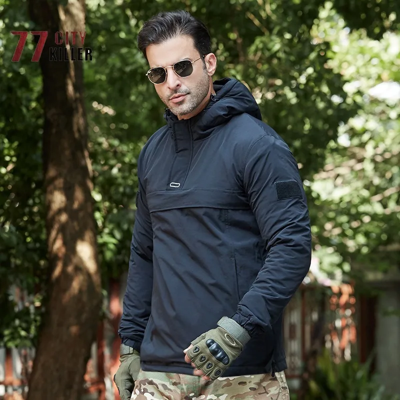 

Winter Fleece Military Tactics Men's Hoodie Windproof Camouflage Casual Loose Jacket Men's Special Forces Training Sweatshirt