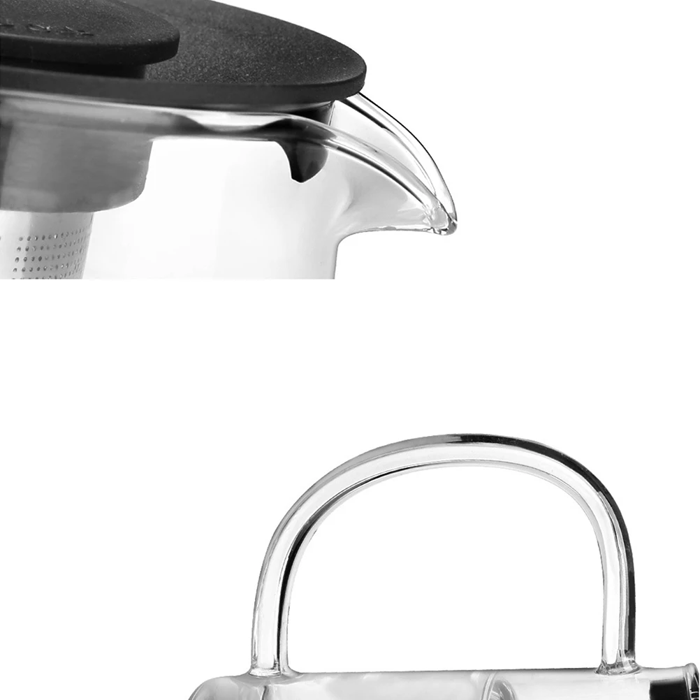 

1Pcs Heat Resistant Glass Teapot 600ml Elegant Anti Slip Teaware for Coffee Tea Home Office Outdoor Leisure Glass Tea Pot