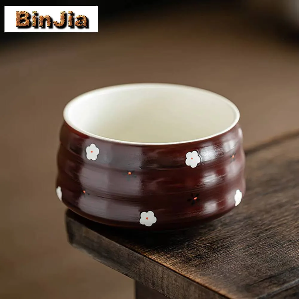 550Ml Japanese Powder Yin Hawthorn Red Tea Washing Cup Hand-Painted Small Flower Residue Tank Kung Fu Teaware Jianshui