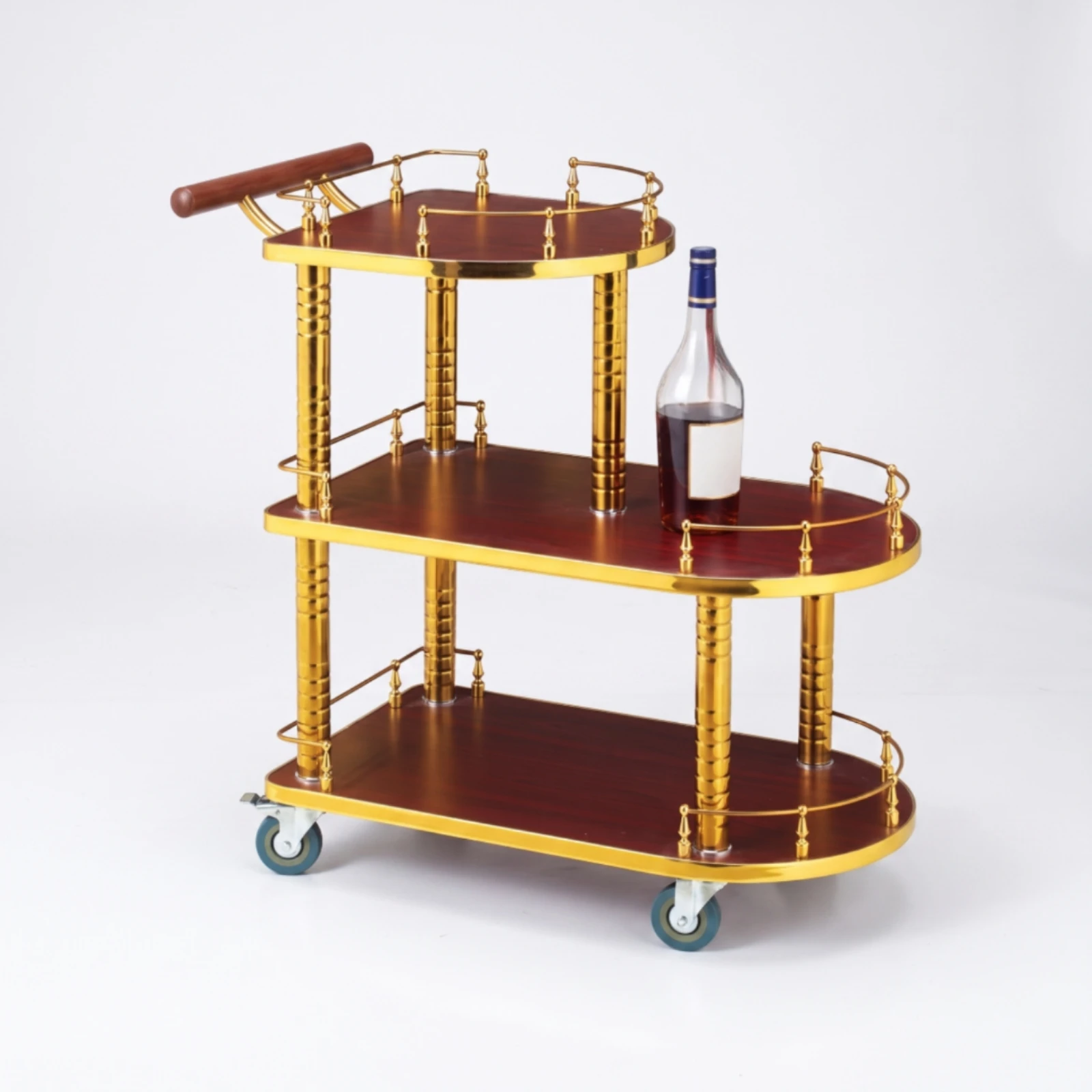 3-Tier Serving Cart Elegant Oval Service Cart Modern Spacious for Hosts, Dining Room, Kitchen