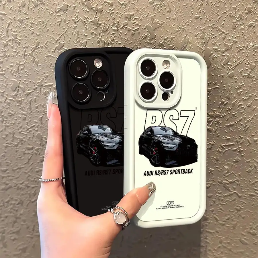 Phone Case for iPhone 16 15 Pro Max 14 Plus 13 12 11 Protective Funda Shockproof Cover Luxury Racing Sport Car Logo