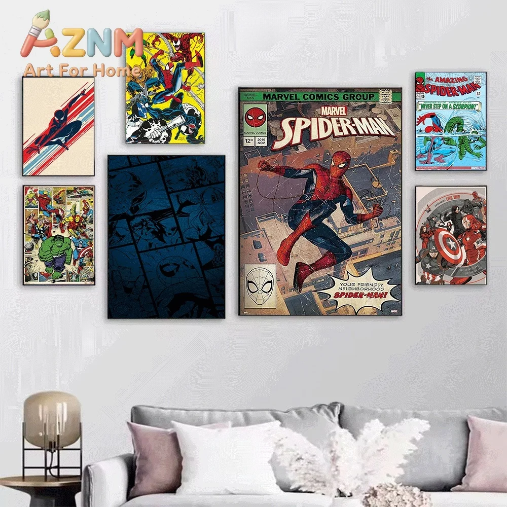 Vintage Comic Cover Spider Man Unlimited Maximum Carnage Carnage Marvel Superhero Canvas Wall Art No Frame Canvas Painting Pos