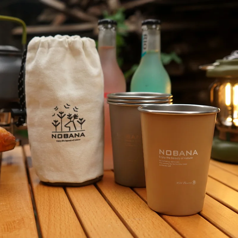 

Stainless Steel Camping Cups Set 4 Pcs Outdoor Coffee Cup Set for Picnic 304 Stainless Steel Drinkware Portable Beer Cup Set BBQ
