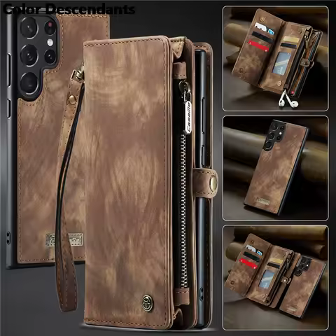 Leather Wallet Card Phone Case For Samsung Galaxy Note 20 Ultra 10 S23 S22 S21 S20 FE S10 Plus A14 A54 A34 A53 A33 Cover Hoesje