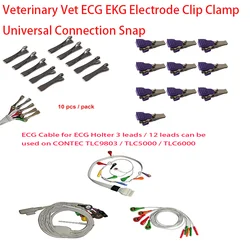 Retail and Wholesale CONTEC  TLC 9803/TLC500/TLC6000/Veterinary Vet ECG EKG Electrode Clip Pack of Electrodes