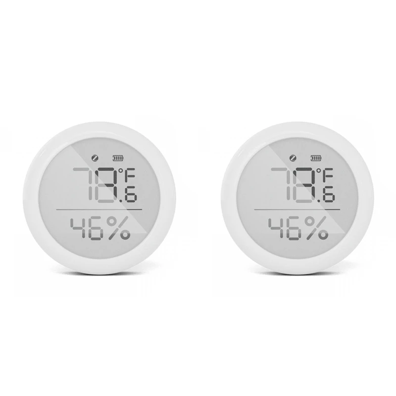 Tuya Zigbee-Sensor de temperatura y humedad con pantalla LCD, higrómetro interior, termómetro, Control de vida inteligente, 2 uds.