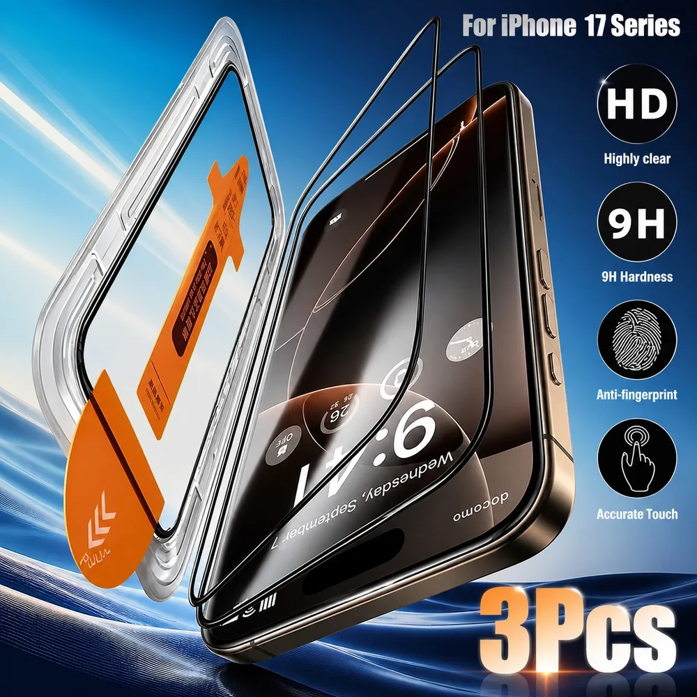 3 Stück Panzerglas für iPhone 14 14 Plus 15 16 17 18 Displayschutzfolie für iPhone 14 Pro 14 Pro Max 15 Pro 16 Pro 17 Pro 18 Pro
