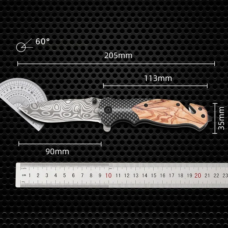 Outdoor Stainless Steel Folding Knife Camping Survival High Hardness Portable Multi-purpose Knife with Plastic Handle