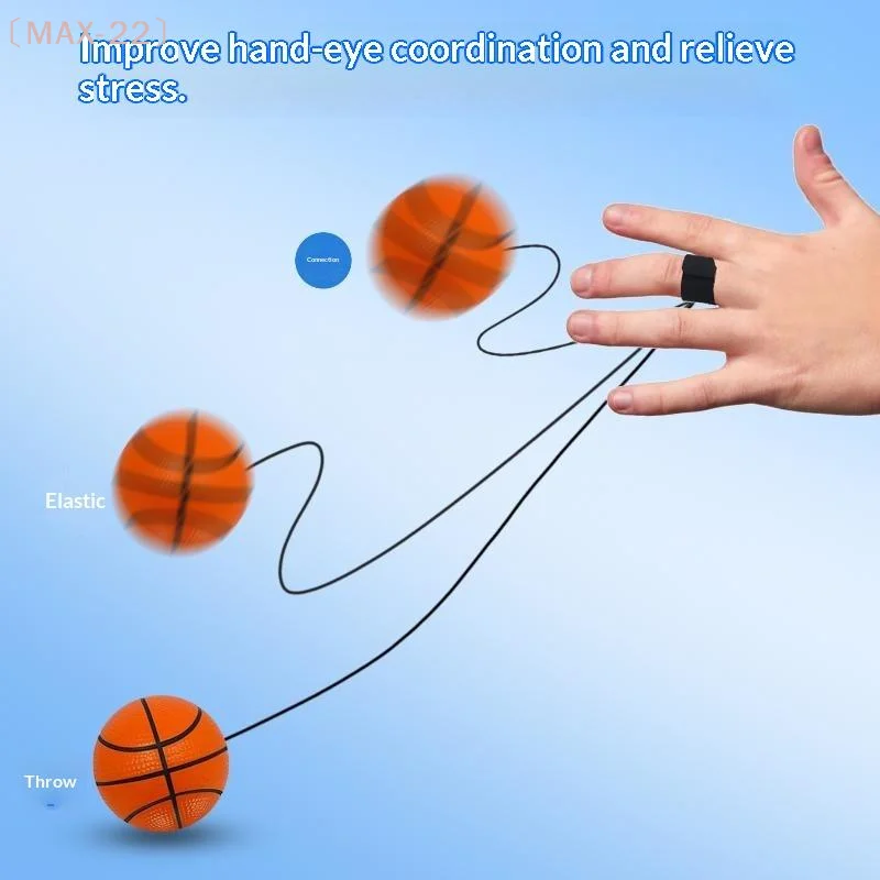 〔MAX-22〕Finger Return Ball Toy Elastic Rebound Bouncing Ball Hand Eye Coordination Training Portable Fidget Toy for Kids Adults