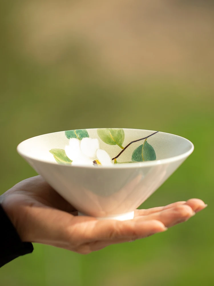 

Набор расписных фарфоровых чаш с цветочным узором в китайском стиле, посуда из цзиндэчжэньского фарфора для домашнего использования, круглые чаши