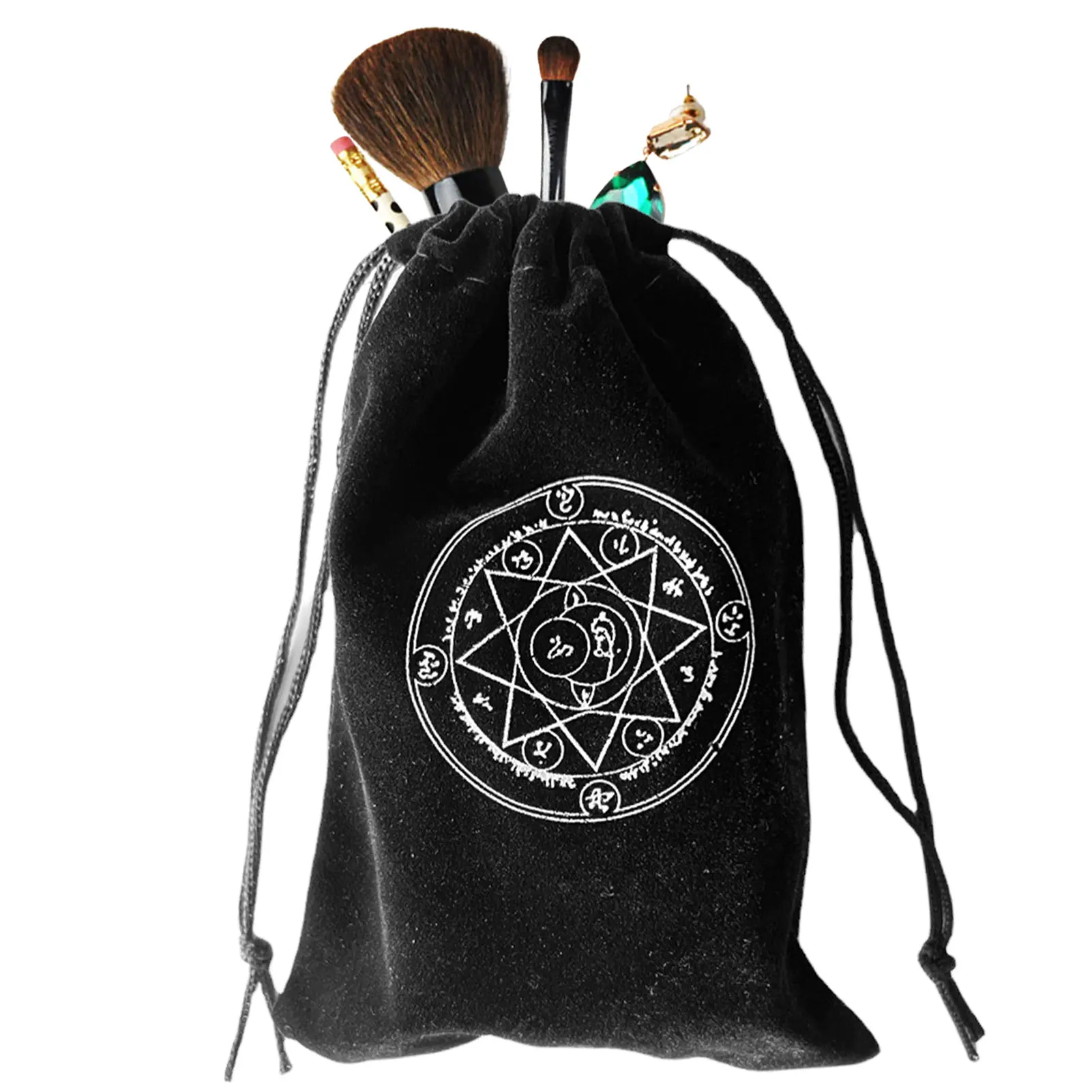 12x18cm Tarot Oracle Cards Storage Bag Drawstring Storage Pouch Witch Divination Board Game Dice Jewelry