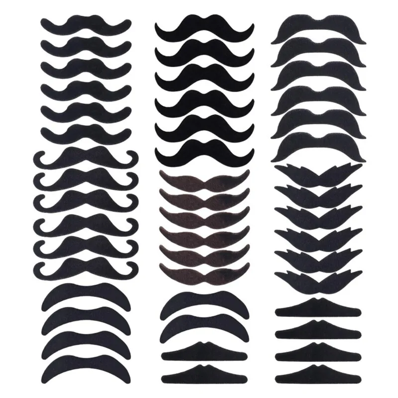 

Fake Mustaches Self Adhesive Novelty Hairy Beard Costume Facial Hair Beard Stickers for Halloween Mexican Fiesta Christmas Party
