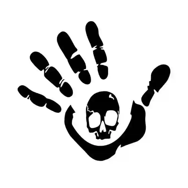 

Personalized Handprint Palm Skull Car Stickers Car Styling Pvc Decals Suitable for All Kinds of Cars Black/white, 15cm*17cm