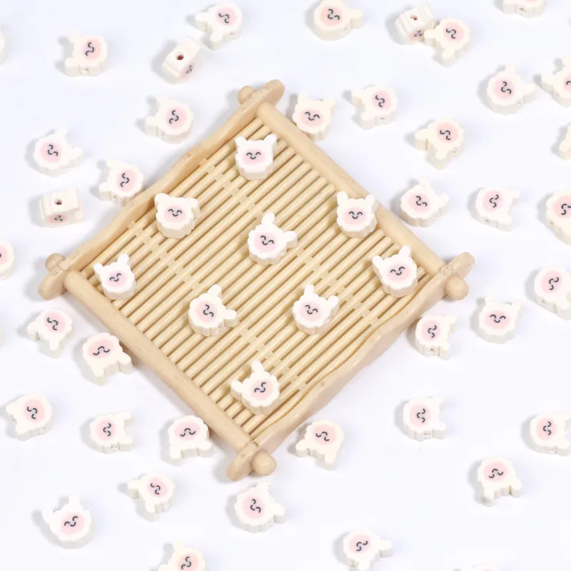 20/50/100 個白かわいい羊の形ポリマークレイビーズルースビーズジュエリー作成 Diy ブレスレットネックレスイヤリング用品