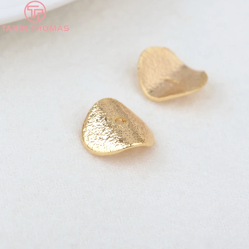 (3159)20PCS 10x10MM Hole 1MM 24K Gold Color Brass Matte Bead Caps High Quality Jewelry Making Findings Accessories