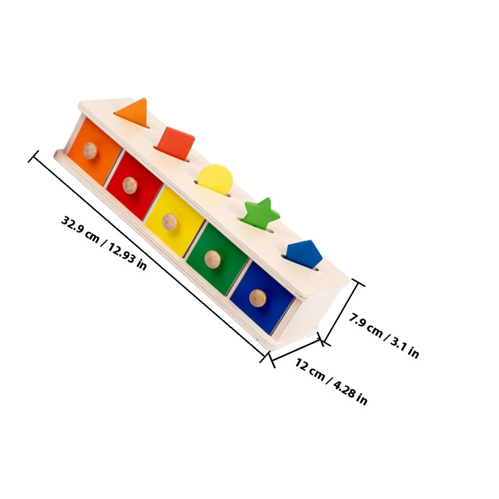 1 set 1 Set Of Color Number Matching Box Kids Shape Sorting Toddler Learning Puzzle Educational Wooden For 2 Year Old Fine Motor