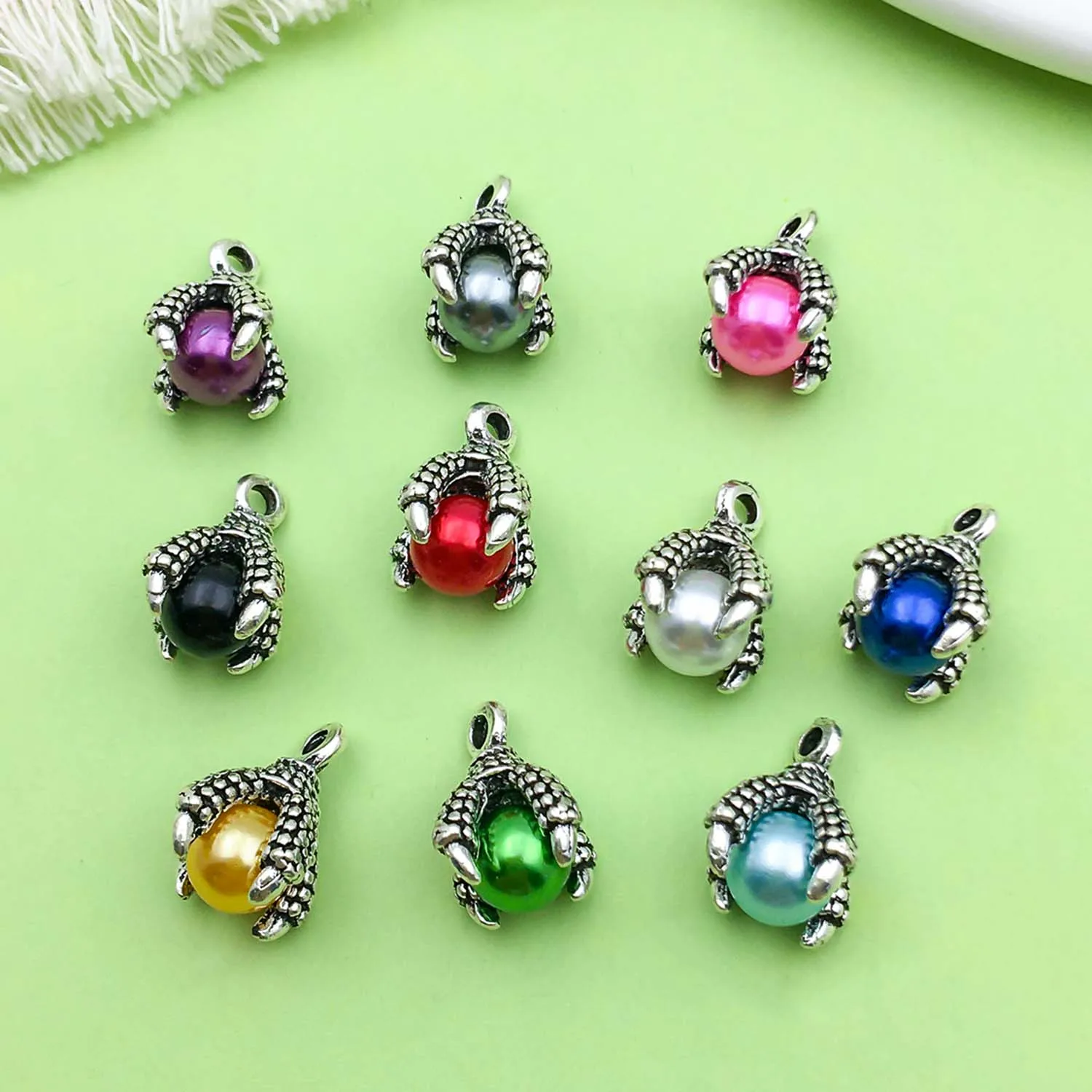 20pcs Colorful Alloy Dragon Claw Charms