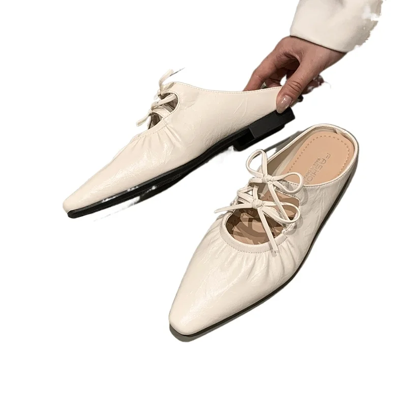

Female Shoes Butterfly-Knot Slippers Women Summer Increased Internal Low 2025 Silver Fabric Mary Janes PU Rubber Rome Butterfly-
