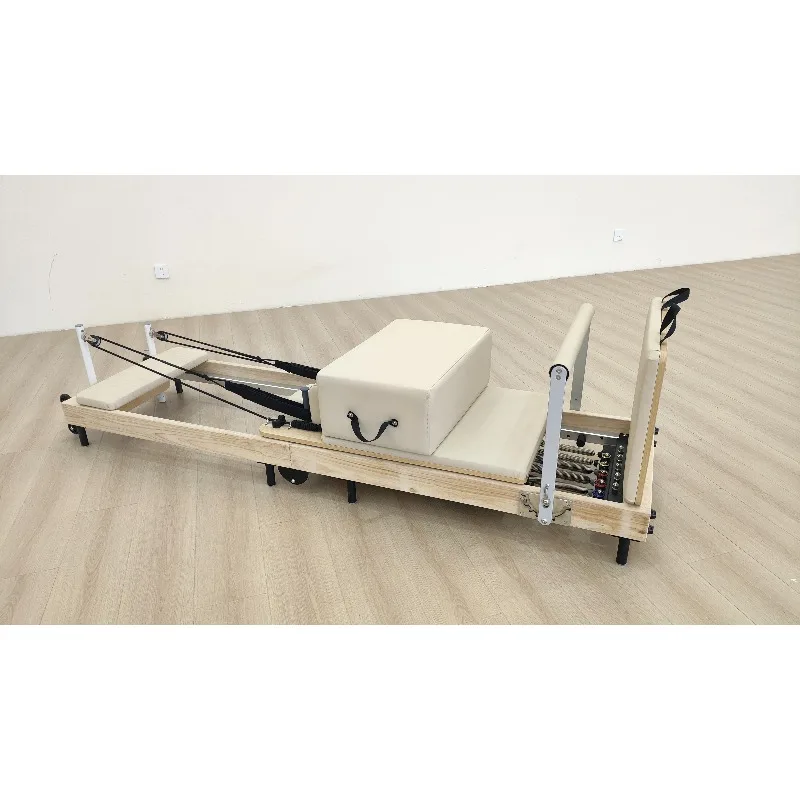 Oak Wood Yoga Training Home Wooden Folding Bed Pilates Reformer Sell Home Fitness Wood Reformers Pilates