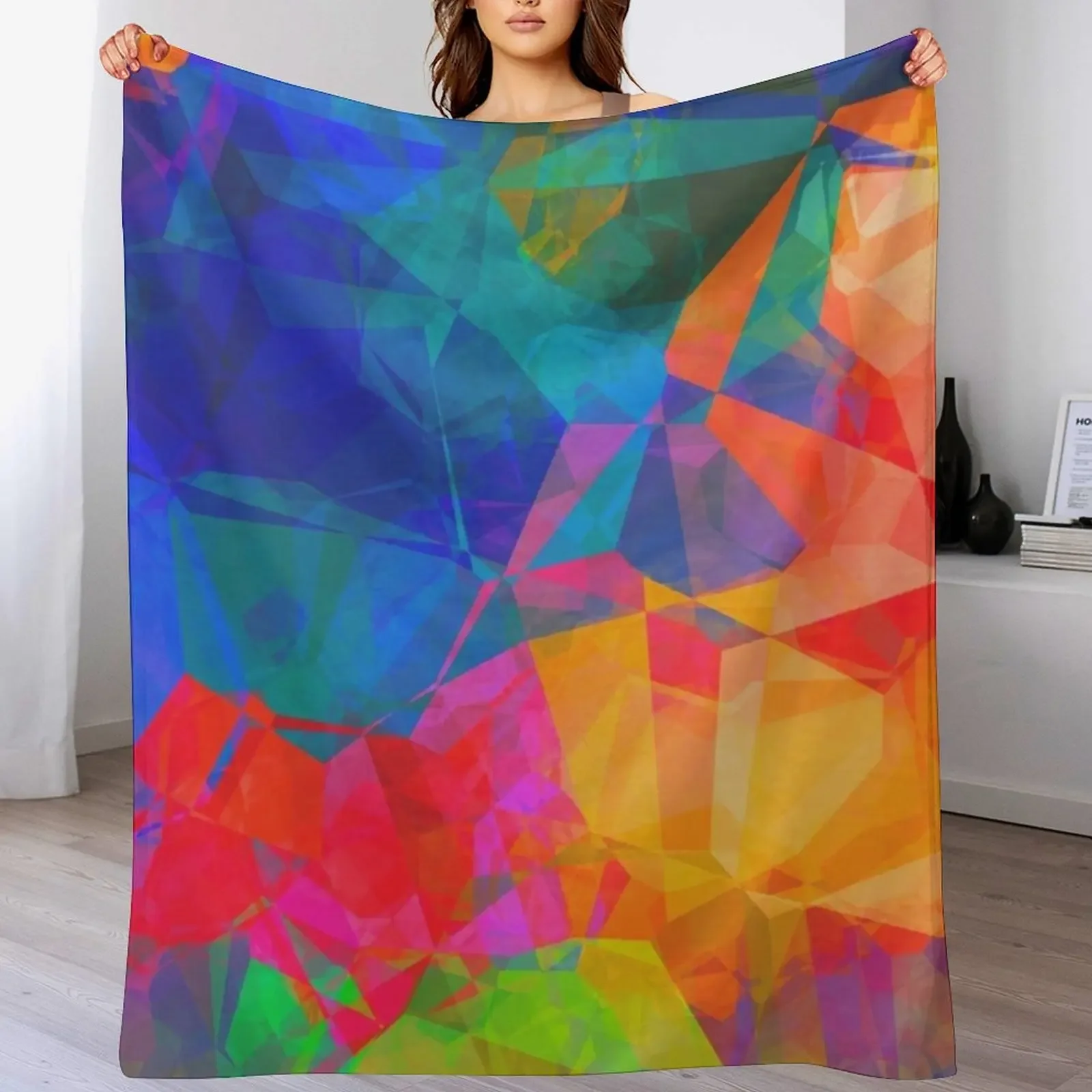 Vibrant Abstract Color Burst Throw Blanket Sofa Throw Loose Blankets