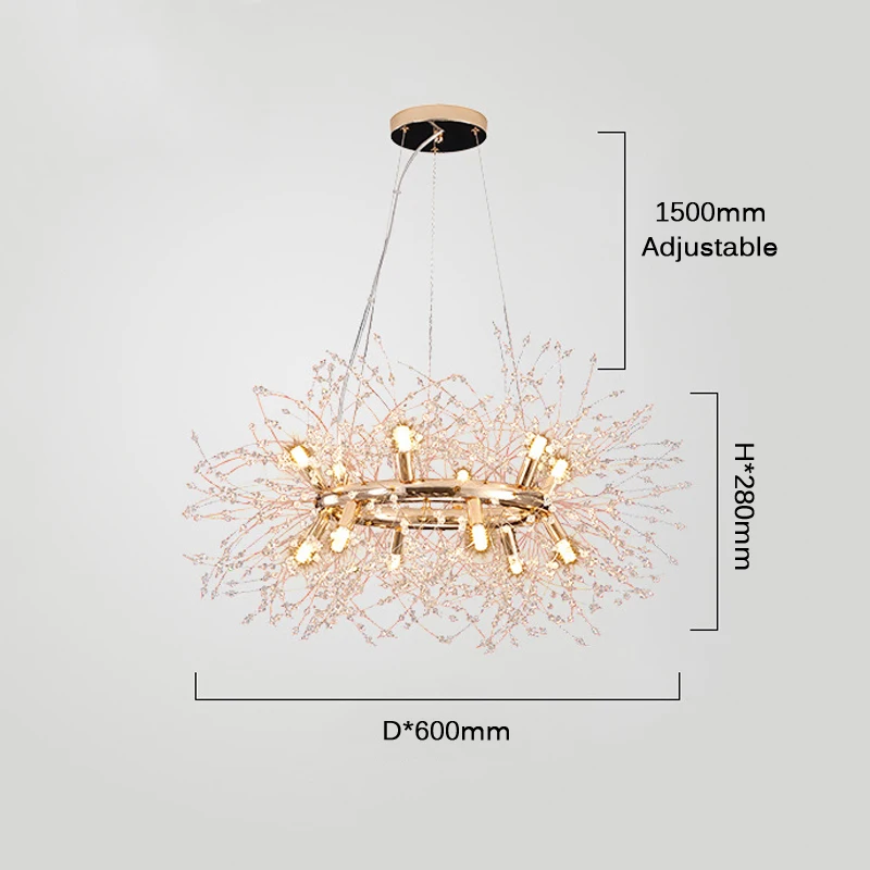 Lámpara colgante de cristal de estilo nórdico, candelabro decorativo de arco Led para mesa de Bar, sala de estar y sala de estar