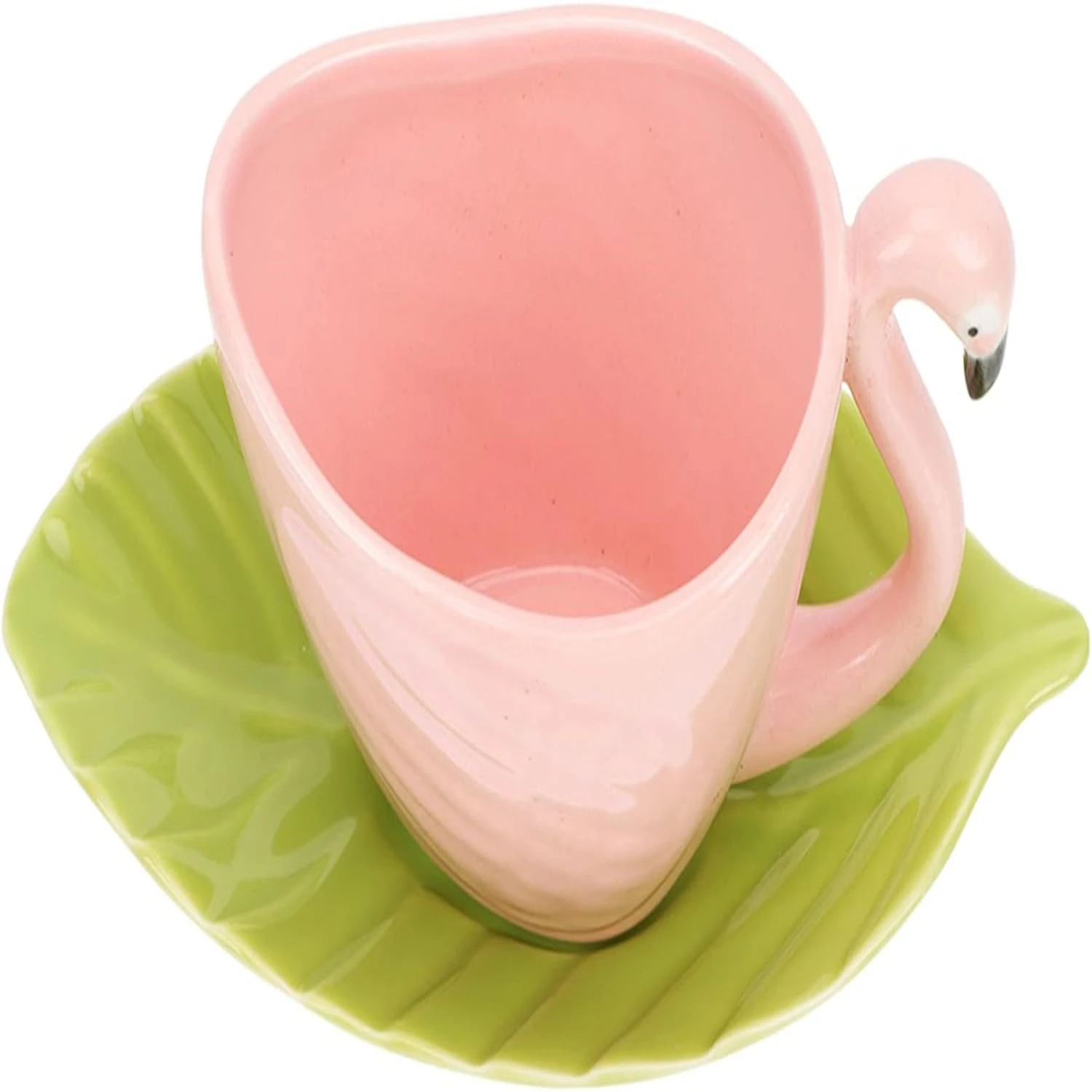 

"Nordic Flamingo Ceramic Tea Cup and Saucer Set - Stylish Kitchenware for Tea, Coffee, & More"