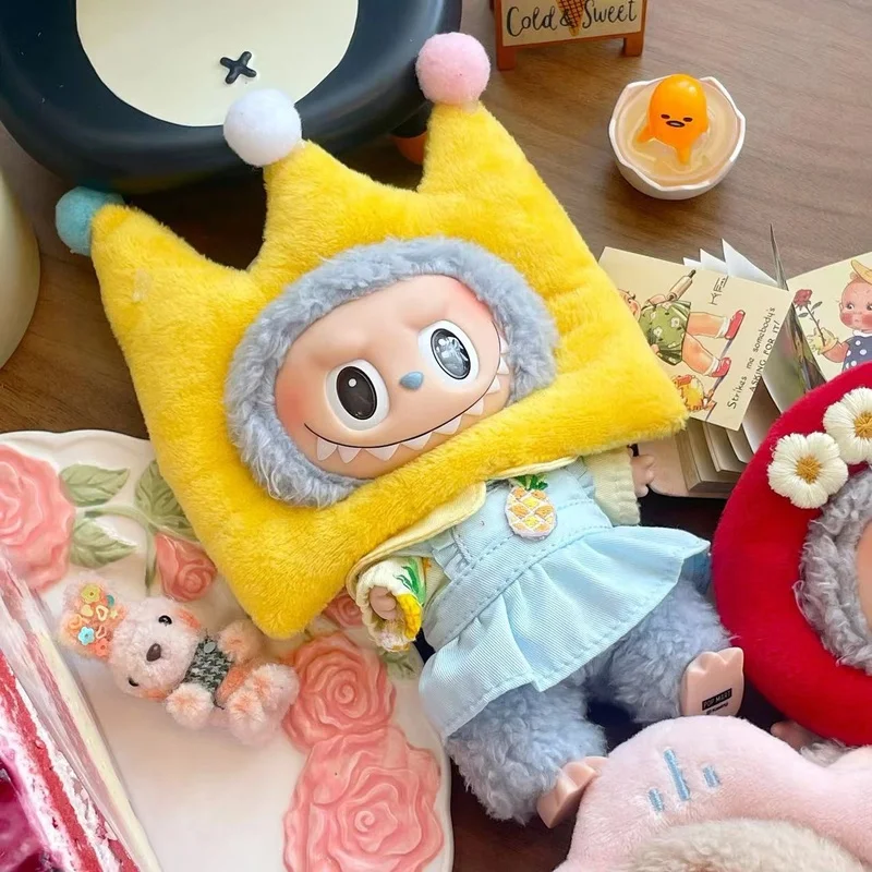 New Arrival The Monsters Labubu 17cm Series Head With Apple Flower Tiara Toy Only Headwear Headwear Cute Doll Toy Birthday Gift