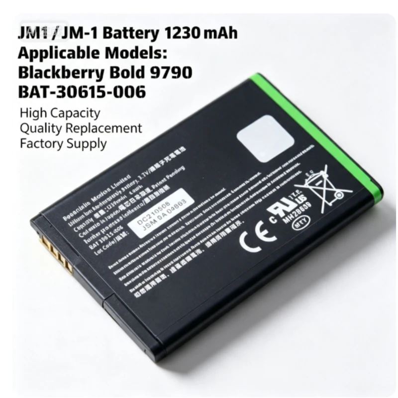 New 3.7V 1230mAh J-M1 JM1 Battery for BlackBerry Bold 9900 9930 9790 Torch 9850 9860 JM1 Replacement Li-ion Batteria