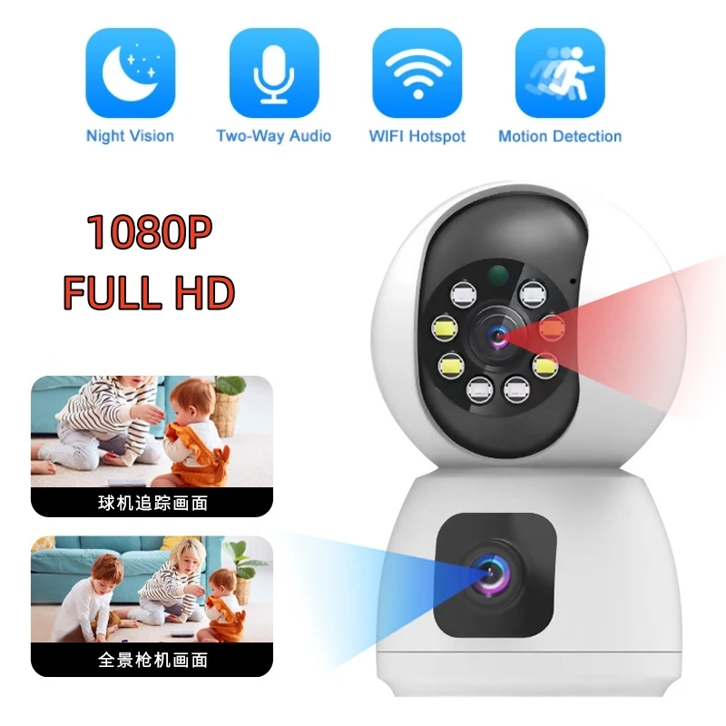 

1080P WiFi Camera Wireless Baby Monitor Auto Tracking Ai Human Detection Indoor Home Security Surveillance PTZ Ip Cam Camcorders