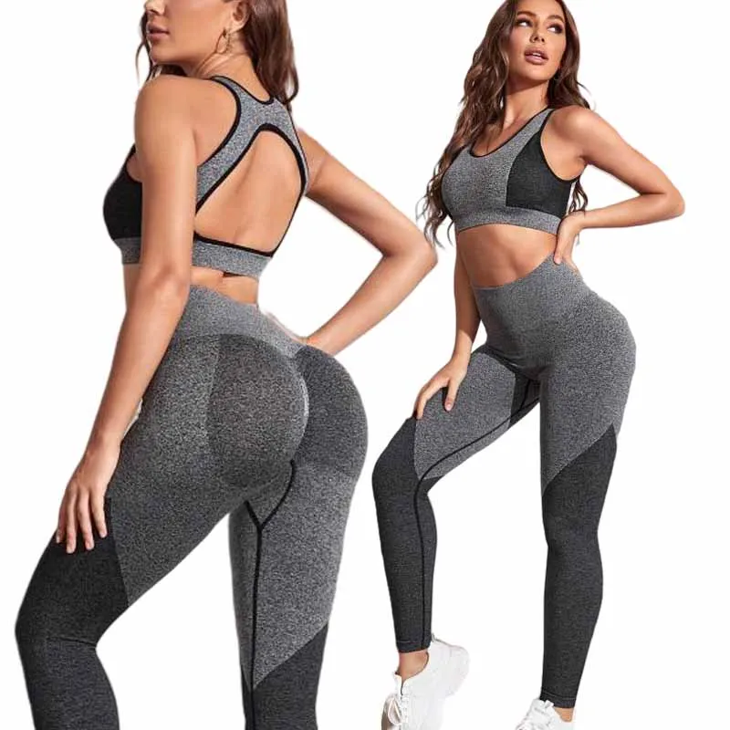 

Women Yoga Set Gym Workout Clothes For Seamless Leggings Sports Bra Suit Female Clothing High Waist