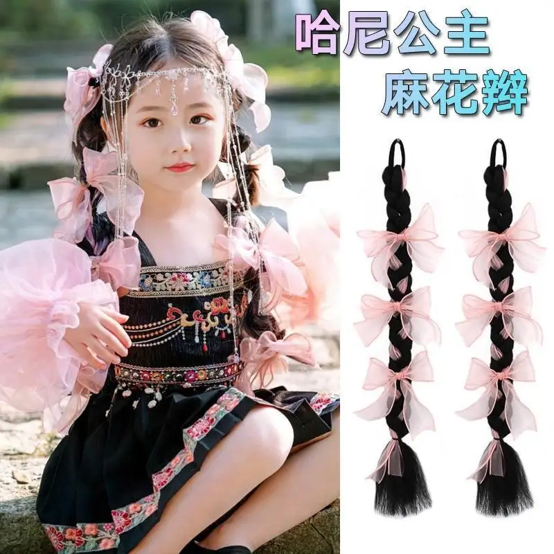 Children's Wig Braids Hani Photo Props Twist Cute Bow Hair Accessories