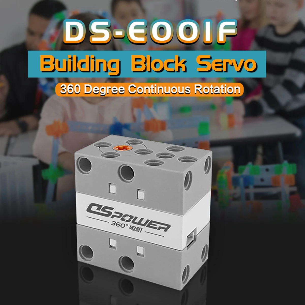 DSpower 2KG Porous Bit Bidirectional Output Programmable Building Block Servo for DIY Robot STEM Block Toys 360°/270°/180°