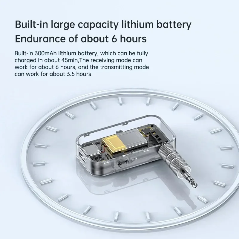 Bluetooth 5.3 Transmitter Receiver Adapter Wireless Audio For Car Music Headphone Speaker 3.5mm Jack AUX Wireless Audio Adapter