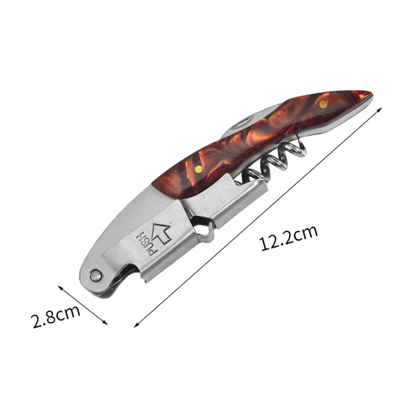 Color Resin Handle Corkscrew Professional Wine Opener Portable Screw Corkscrew Multifunction Beer Cap Bottle Opener Bar Tool