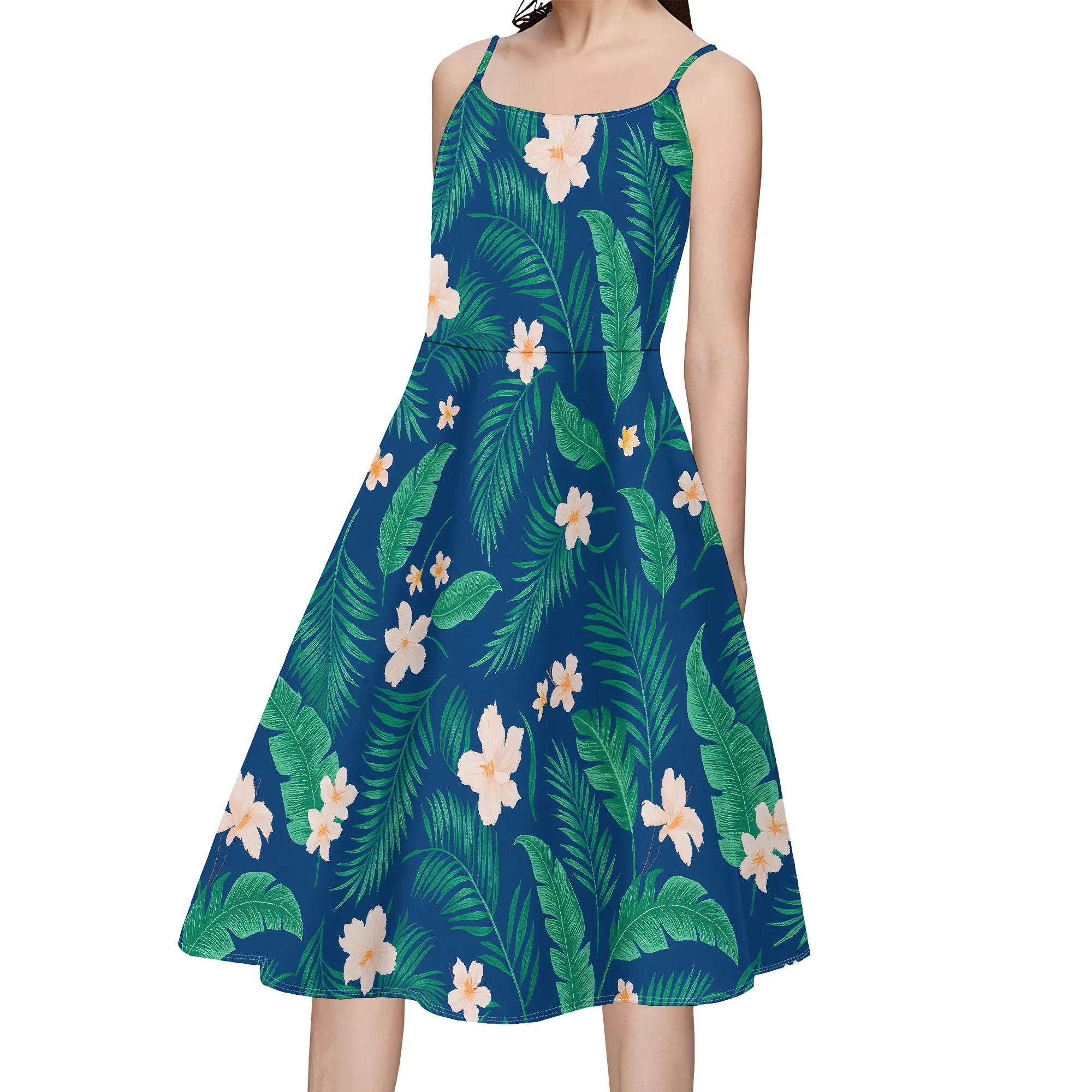 

Summer Casual Dress for Women 2025 Vacation Beach Dresses Adjustable Spaghetti Strap Sundress with Pockets