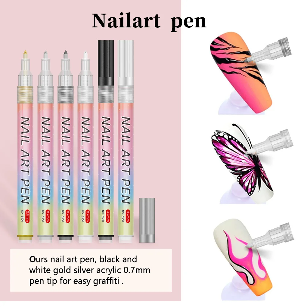 12Pcs/Set Colourful Waterproof 3D Nail Art Graffiti Marker Pen DIY Nail Drawing Liner Tool Abstract Line Manicure Painting Tools