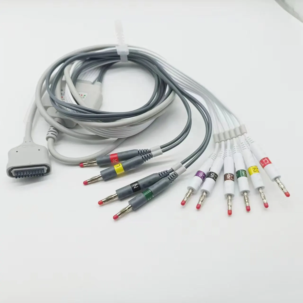 Compatible with SE-1010 Gray Flat Head 20 Holes, Dynamic 10-lead ECG Lead Wire
