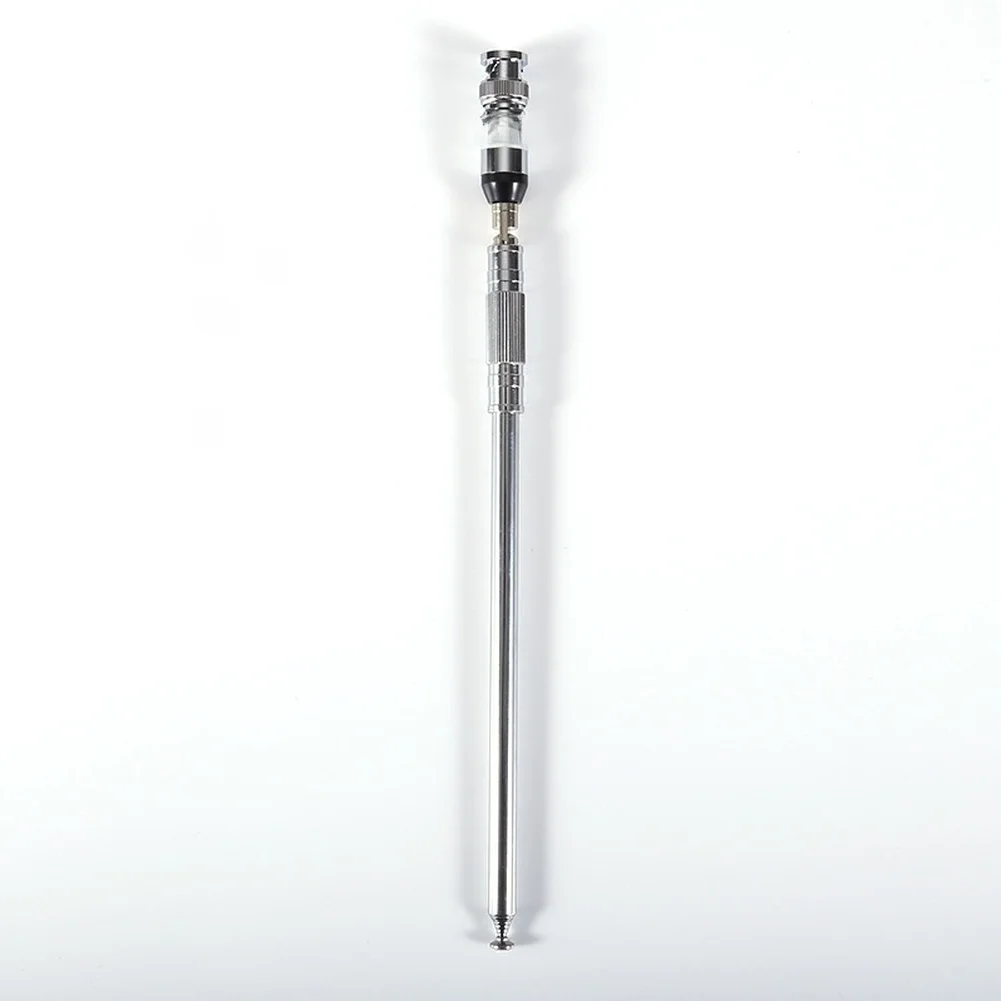 Silver Telescopic Radio For Antenna 76-108MHz BNC Connector Extendable 26-123cm For FM For Walkie For Talkie Signal Reception