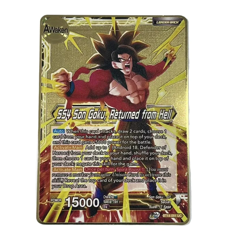 

DIY Dragon Ball Super Collection Super Saiyan Metal Card Son Goku Anime Character Toy Birthday Gift