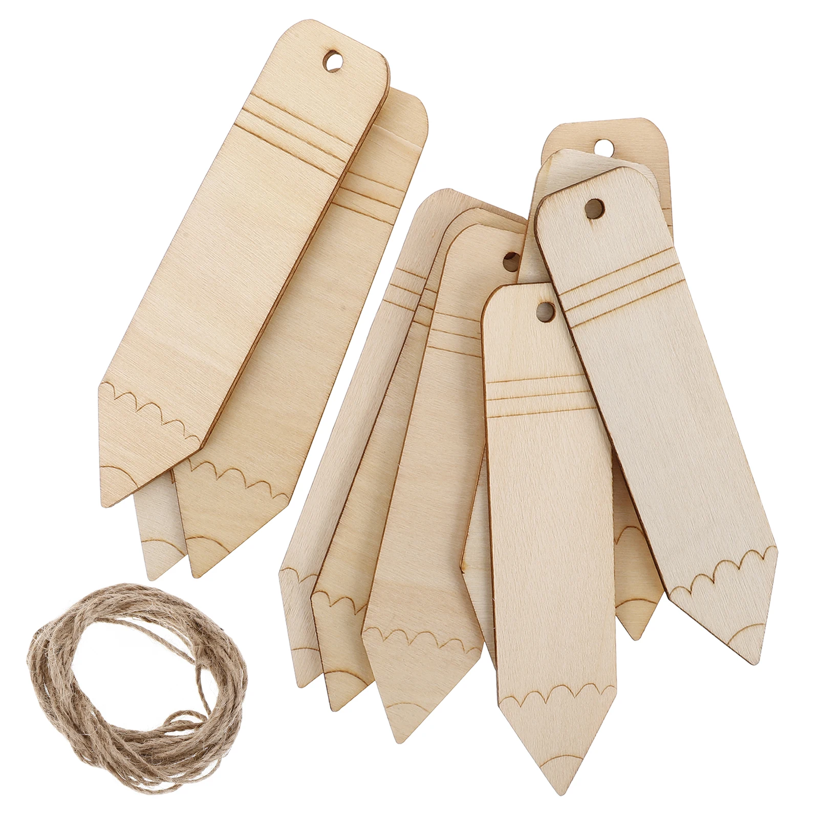 

20 Wooden Bookmark Blanks Pencil Shaped DIY Decorations Unfinished Wood Bookmarks Craft Supplies Student Accessories