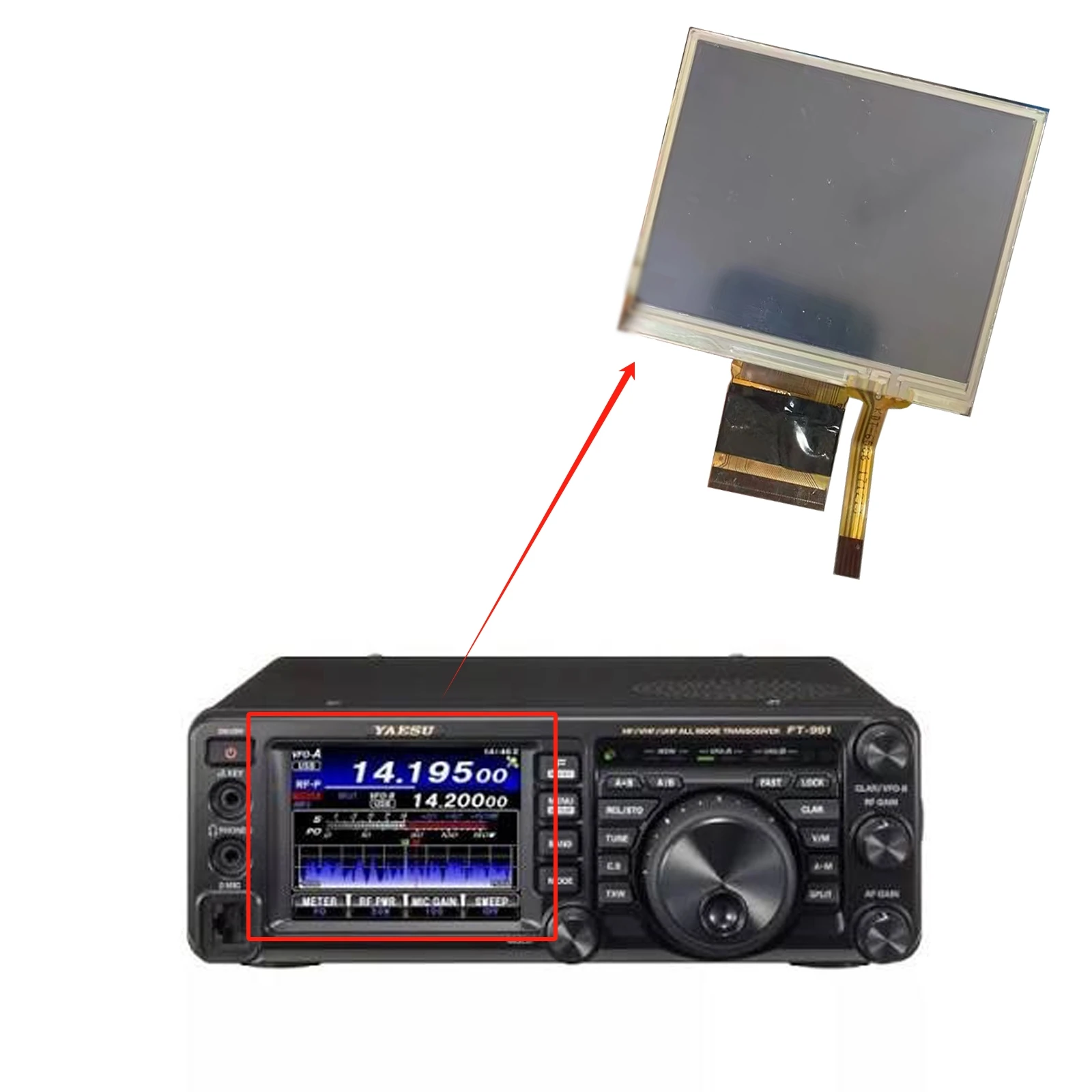 For Yaesu FT-991A LCD Display Screen with touch screen Repair Parts