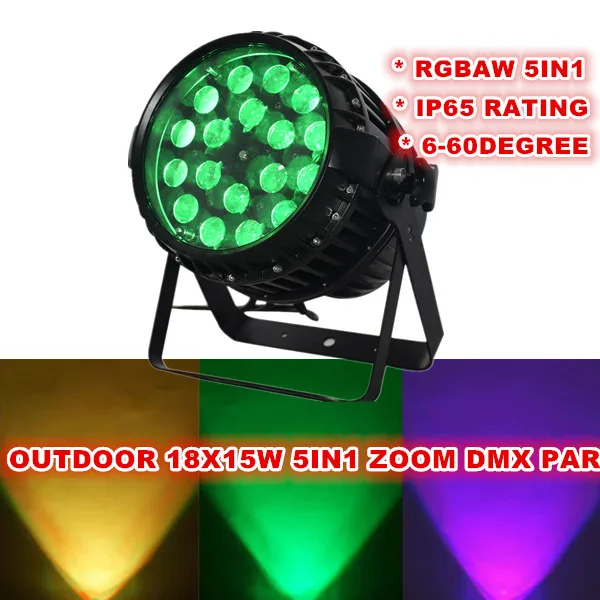 

(4 шт. + чехол для 1 полета) 18x15 Вт 5 в 1 zoom par can led lights outdoor rgbaw IP65 stage lights sound dance waterproof par flat