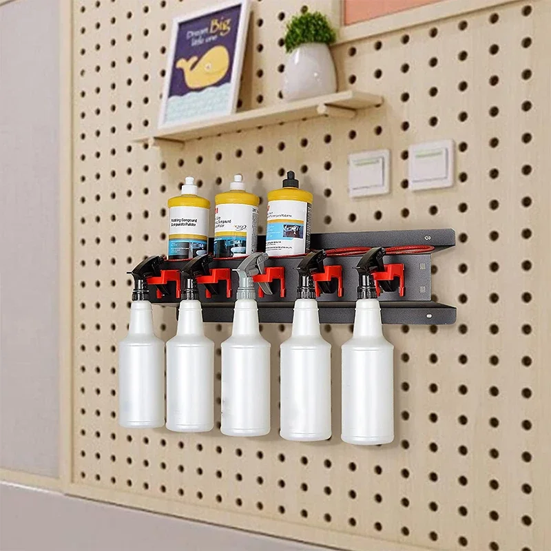 Spray Bottle Storage Rack Abrasive Material Hanging Board Holder Car Beauty Accessory Auto Cleaning Detailing Tool SHX013